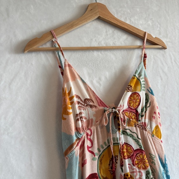 Paper Heart womens pink‎ Linen Blend sleeveless Maxi Fruit Dress size small - Picture 3 of 11